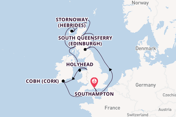 United Kingdom from Southampton, England with the Queen Victoria
