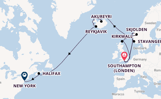 trans-Atlantisch vanaf Southampton (Londen), Engeland met de Regal Princess