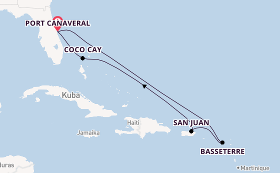 Karibik ab Port Canaveral, USA auf der Harmony of the Seas
