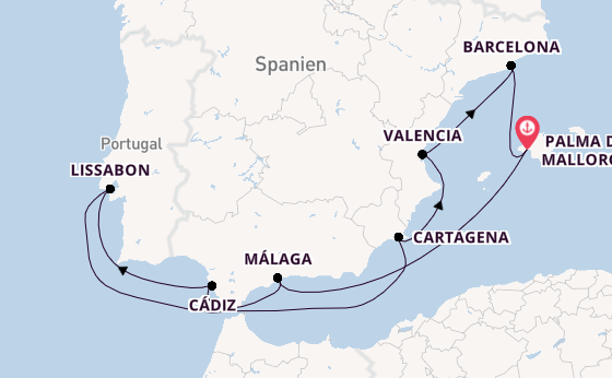 Westliches Mittelmeer ab Palma de Mallorca, Spanien auf AIDAstella