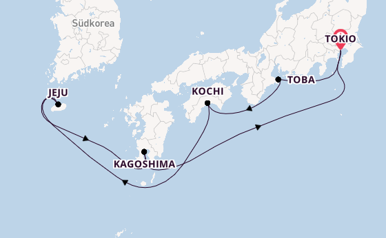 Japan ab Tokio, Japan auf der Sapphire Princess