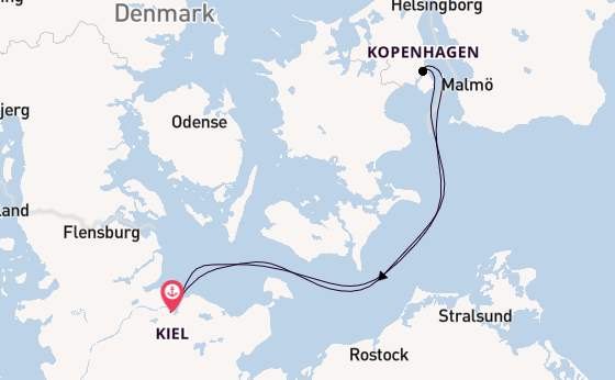 Oostzee vanaf Kiel, Duitsland met de Mein Schiff 7