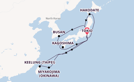 Japan vanaf Tokio, Japan met de Diamond Princess