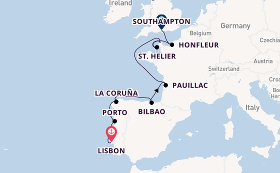 United Kingdom from Lisbon, Portugal with the Seven Seas Prestige