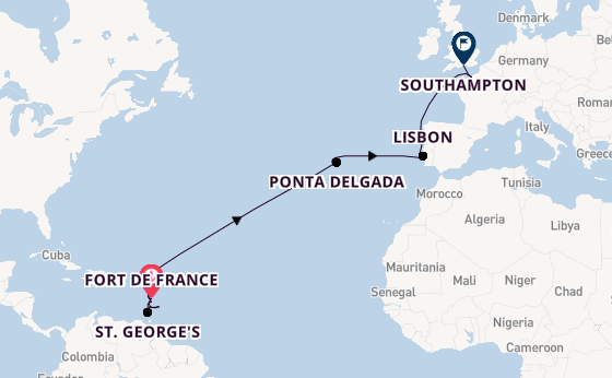 Caribbean from Fort de France, Martinique with the MSC Meraviglia
