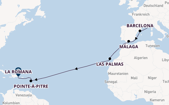 Westliches Mittelmeer ab Savona, Italien auf der Costa Fascinosa