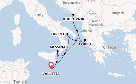Mediterranean Sea from Valletta, Malta with the Azura
