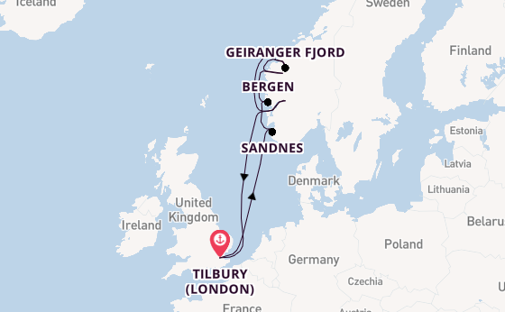 Cruising from Tilbury (London) with the Ambience