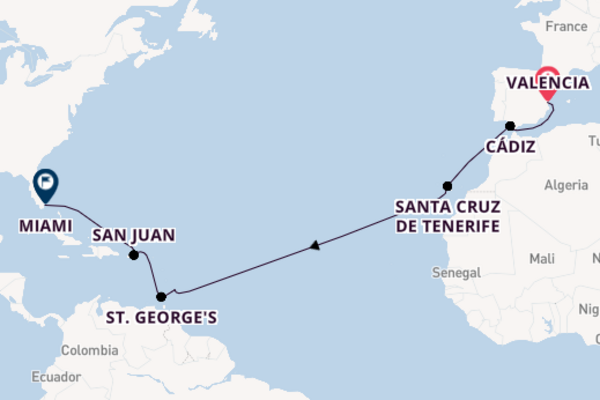 Cruise with MSC Cruises from Valencia