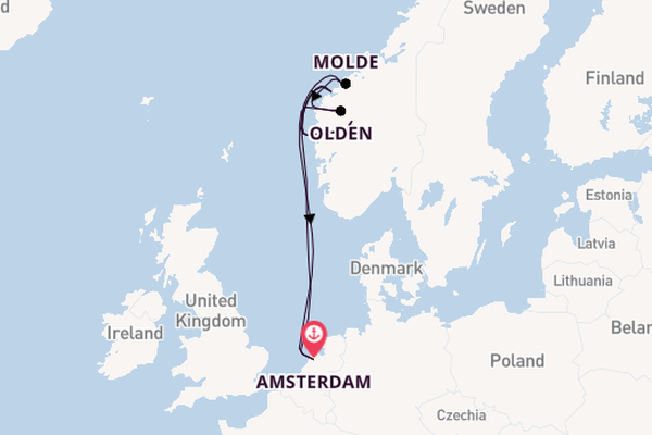 Noorwegen vanaf Amsterdam, Nederland met de Celebrity Apex