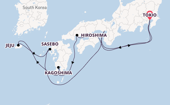 Japan vanaf Tokio, Japan met de MSC Bellissima