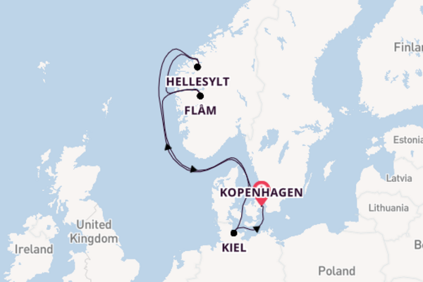 Noorwegen vanaf Kopenhagen, Denemarken met de MSC Euribia