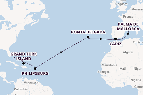 Transatlantic from Miami, Florida, USA with the MSC Seashore