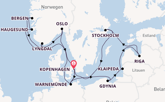 Norwegen ab Kopenhagen, Dänemark auf der MSC Magnifica