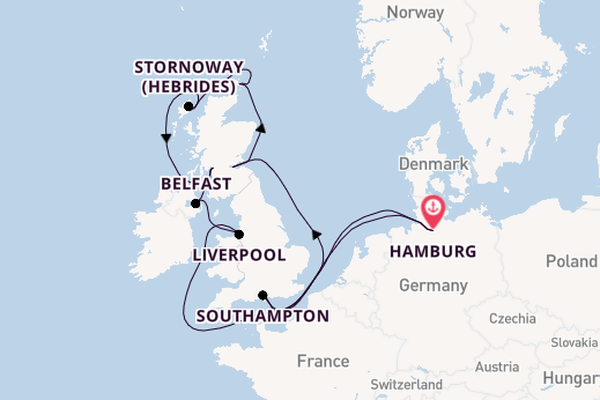 United Kingdom from Hamburg, Germany with the MSC Preziosa