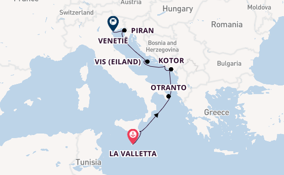 Middellandse Zee vanaf La Valletta, Malta met de Le Bougainville