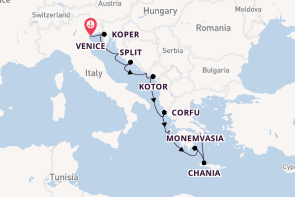 Eastern Mediterranean from Venice, Italy with the Azamara Onward