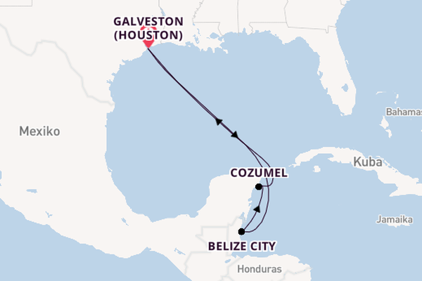 Westliche Karibik ab Galveston (Houston), USA auf der Carnival Dream