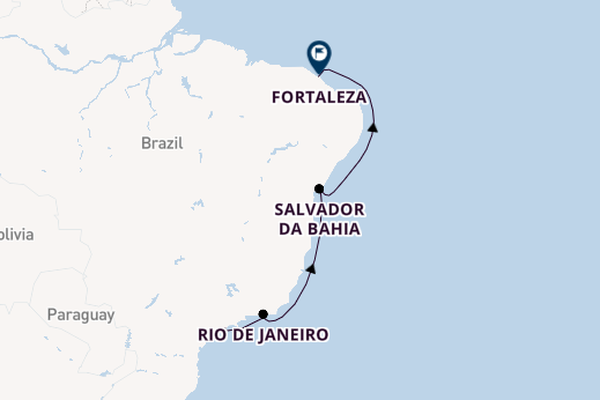 Brazil from Santos, Brazil with the Costa Diadema