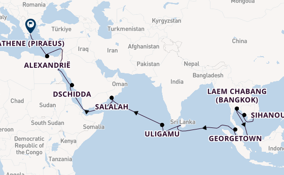 Zuidoost-Azië vanaf Ho Chi Minhstad, Vietnam met de VASCO DA GAMA