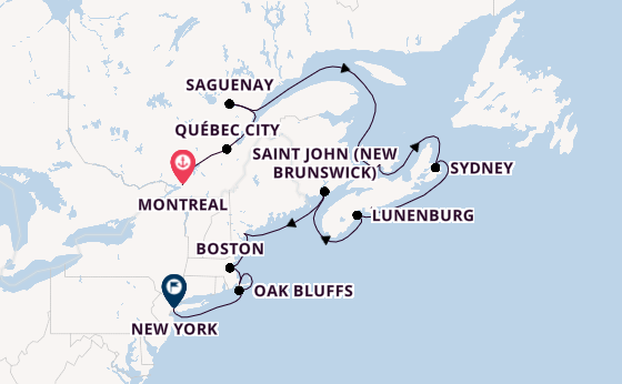 East Coast USA from Montreal, Canada with the Azamara Journey