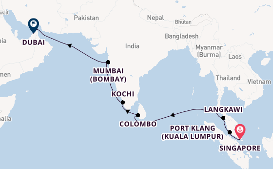 South East Asia from Singapore, Singapore with the Vista