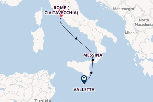 Western Mediterranean from Rome (Civitavecchia), Italy with the MSC World Asia