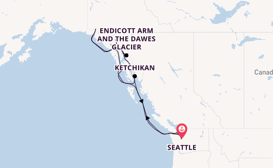 Alaska & West Canada from Seattle, Washington, USA with the Queen Elizabeth