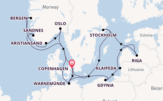 Norway from Copenhagen, Denmark with the MSC Magnifica