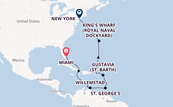 Caribbean from Miami, Florida with the Seven Seas Prestige