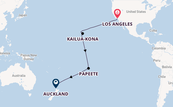 Transpacifisch vanaf Los Angeles, Verenigde Staten met de Royal Princess