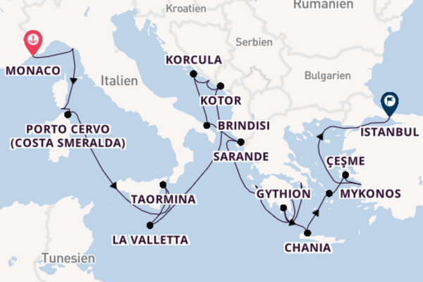 Mittelmeer ab Monte-Carlo, Monaco auf der Seabourn Quest