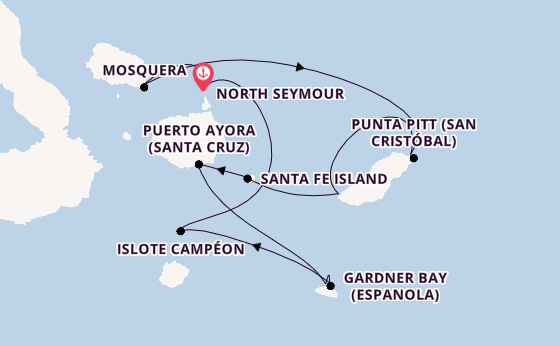 Galapagos-Inseln ab North Seymour, Galapagosinseln auf der MS Santa Cruz II