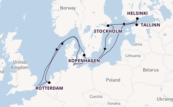 Engeland vanaf Londen/Dover, Groot-Brittannië met de Nieuw Statendam