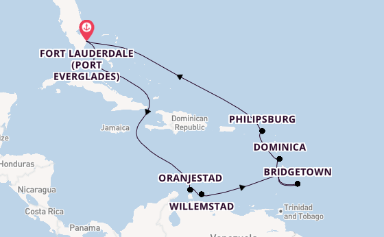 Caribbean from Fort Lauderdale (Port Everglades), Florida with the Island Princess