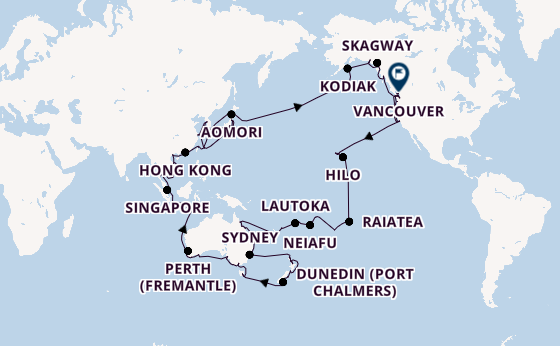 Transpacific from San Francisco, USA with the Seven Seas Splendor
