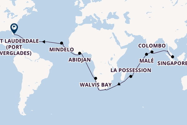 Round-the-World Trip from Singapore, Singapore with the Volendam