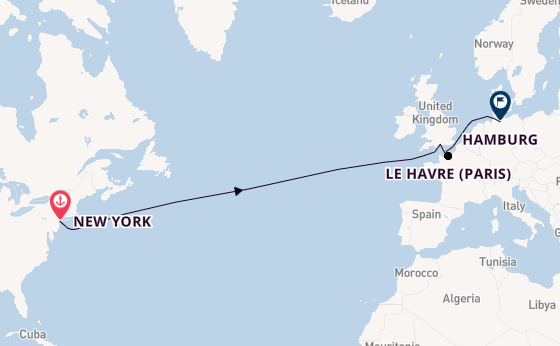 Transatlantic from New York, USA with the Queen Mary 2