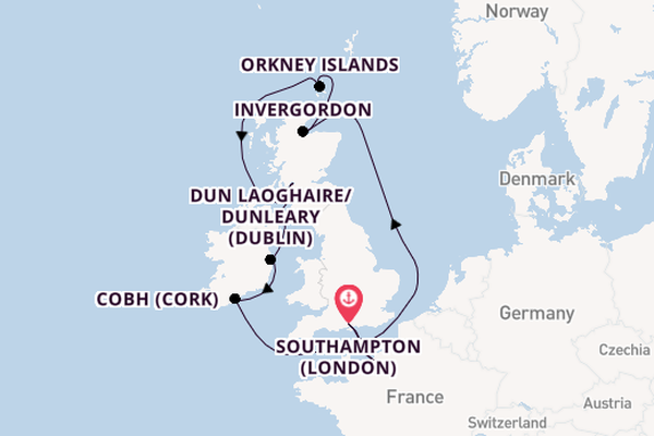 British Isles from Southampton, England with the Majestic Princess