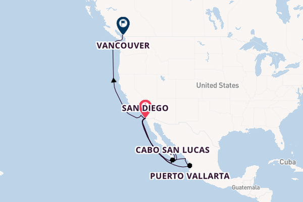 Mexicaanse Riviera vanaf San Diego, Verenigde Staten met de Zaandam