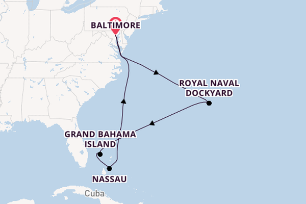 East Coast USA from Baltimore, Maryland, USA with the Vision of the Seas