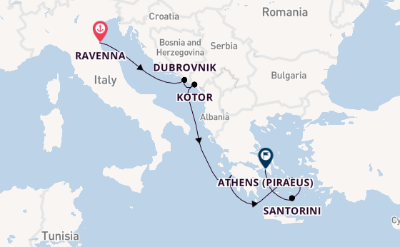 Eastern Mediterranean from Ravenna, Italy with the Norwegian Pearl
