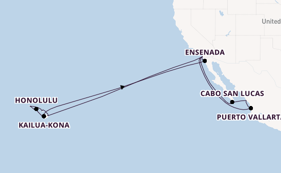 Polynesië vanaf San Diego, Verenigde Staten met de Koningsdam