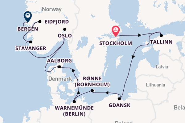 Northern Europe from Stockholm, Sweden with the Viking Neptune