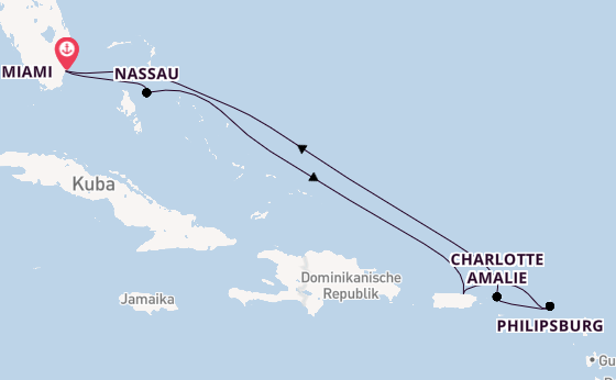 Karibik ab Miami auf der MSC Meraviglia