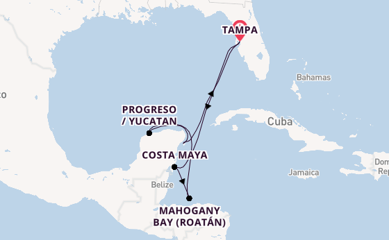 Western Caribbean from Tampa, Florida, USA with the Serenade of the Seas