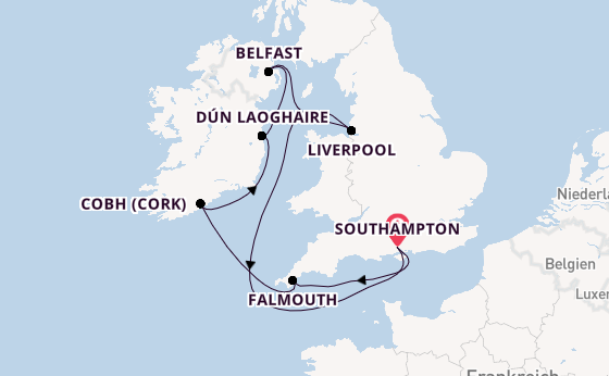 Britische Inseln ab Southampton, Großbritannien auf der Majestic Princess