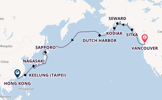 Transpacific from Vancouver, Canada with the Viking Orion