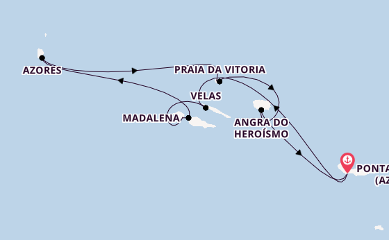 Portugal ab Ponta Delgada (Azoren), Portugal auf der L'Austral