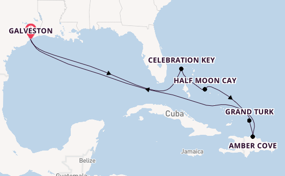 Caribbean vanaf Galveston, Verenigde Staten met de Carnival Spirit